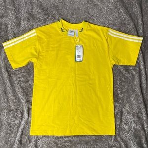 Adidas yellow striped t-shirt
